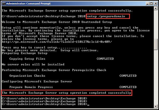 Training exchange server 2010 install exchange server 2010 in server 2008 administrator command prompt 4