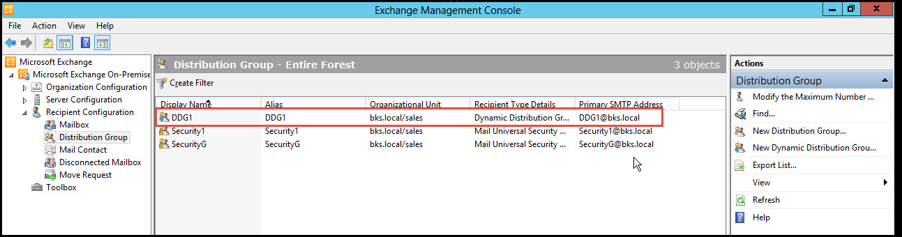 Training create Dynamic Distribution Group exchange server 2010 exchange management console 12
