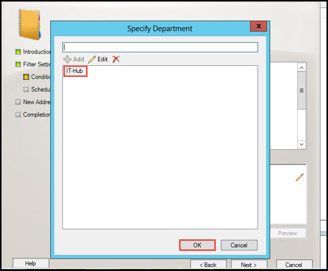 Training create and configure address list specify department 7