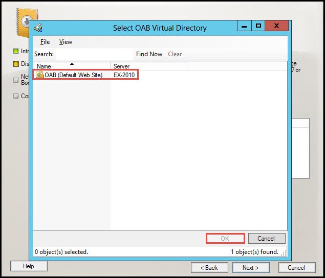 Training exchange server 2010 select OAB virtual directory 8