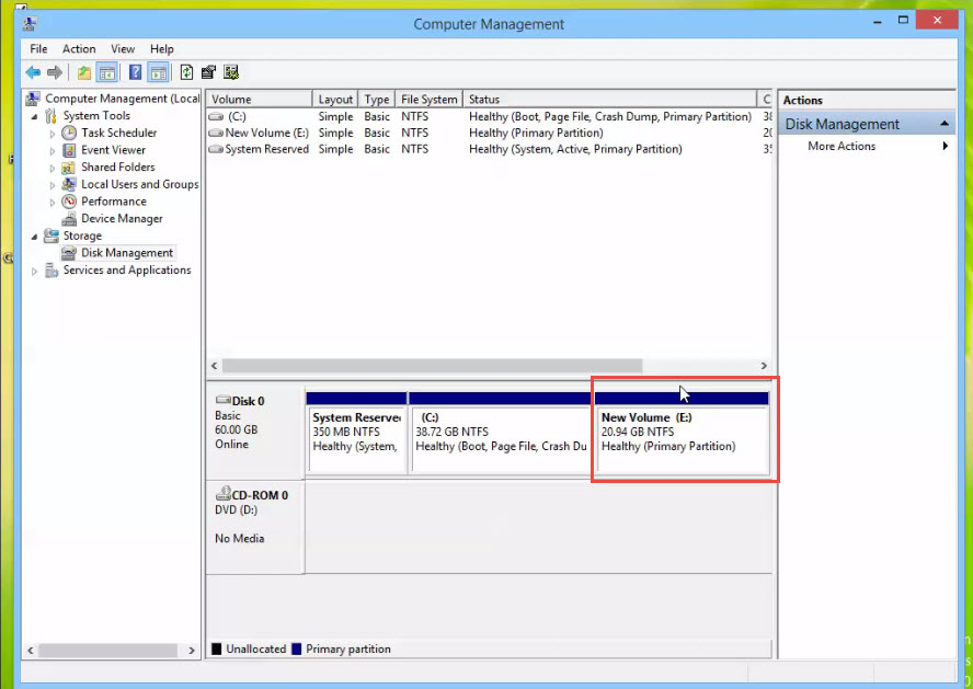 How to Create New Volume Drive in Window 8 training with Disk Management new volume 9