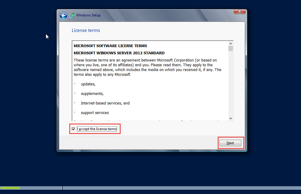 Microsoft window training 2012 licence terms 5