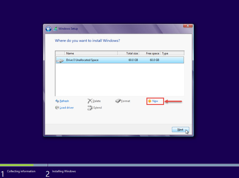 win8 training create partition