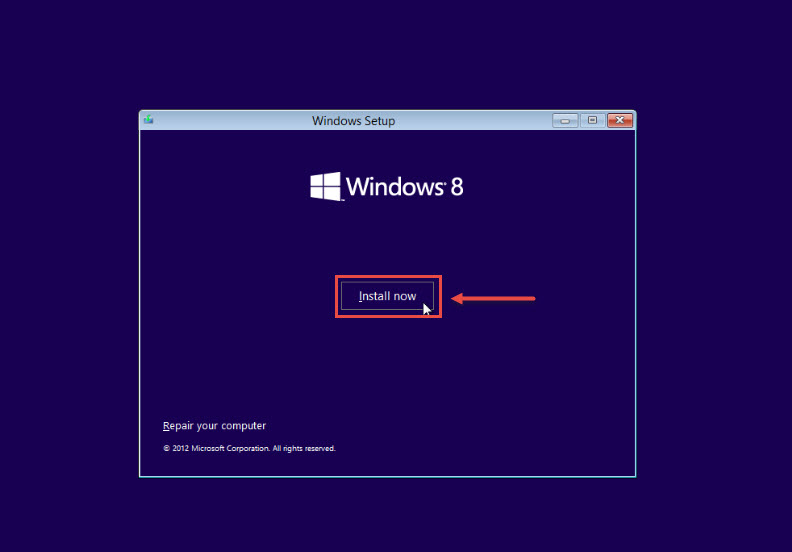 win8 training select install