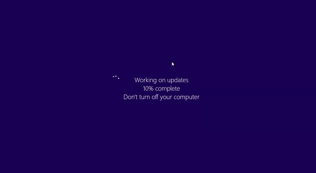 Microsoft Windows 8 training updating window