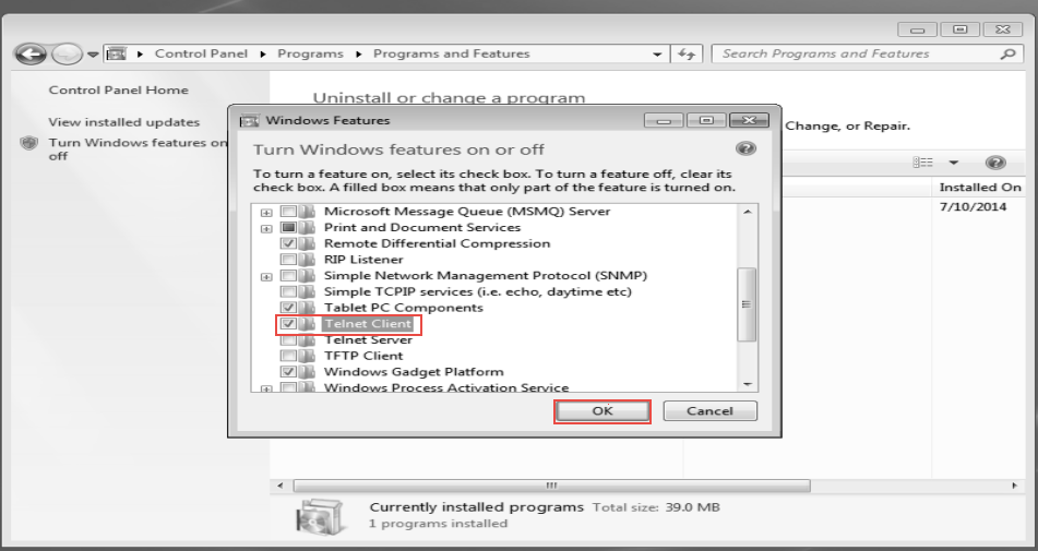 Training  to Configure FTP Server  on Windows Server 2012 (Part -4) Tick on Telnet Client and click on OK