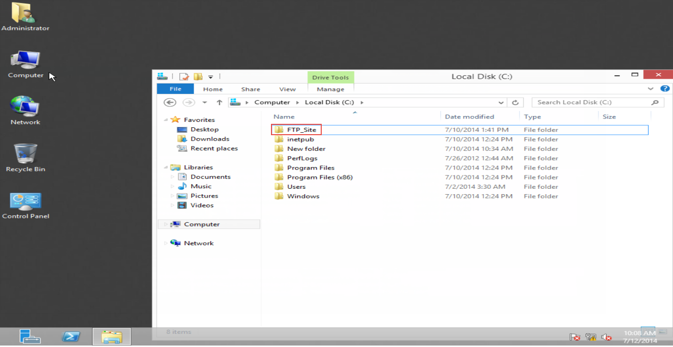 Training to Create Folder and Set Permissions for FTP Service in Windows Server 2012 (Part-2)