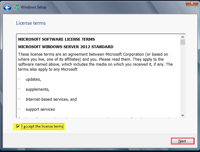 Training to Install Microsoft Windows Server 2012 click next 6