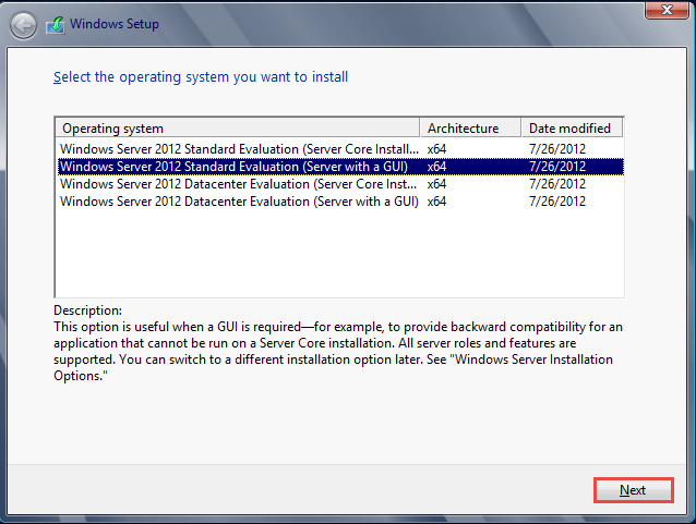 Training to Install Microsoft Windows Server 2012 windows setup 5