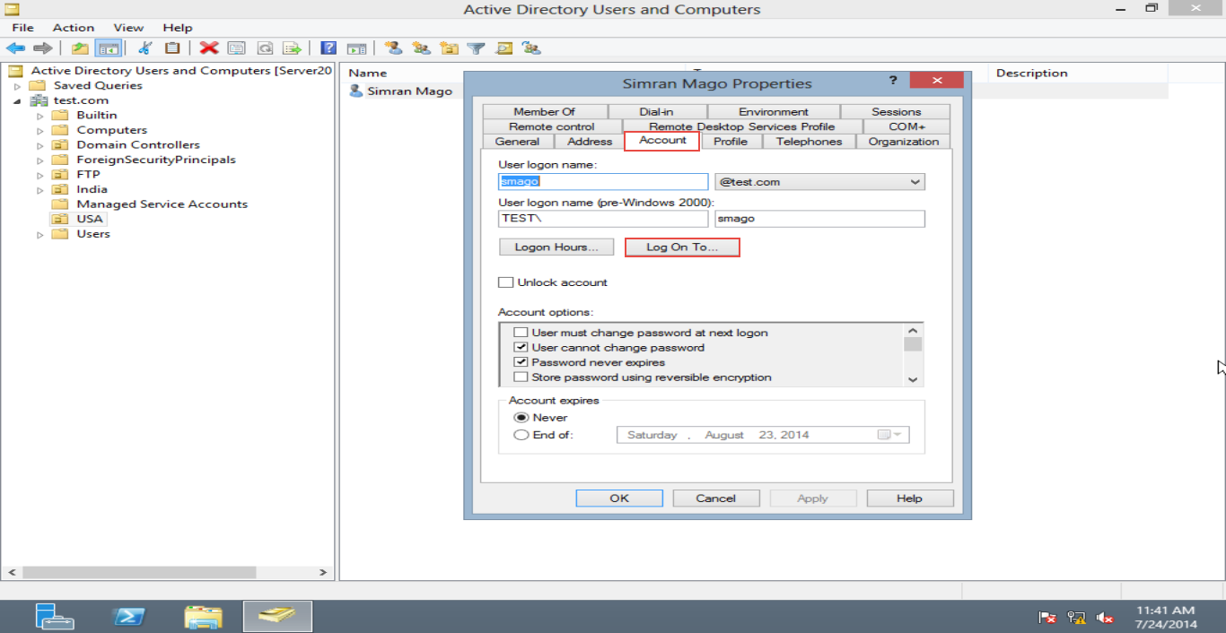Training window server 2012 bind particular user with particular Computer 3