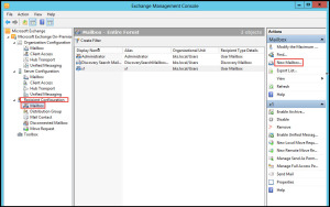 Training Create mailbox enable user server 2010 exchange mangement console 1