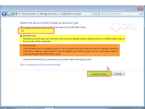 Microsoft training 2007 Add User Account and set Password create new account 5
