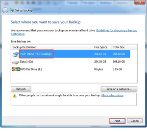Microsoft training 2007 setup backup browse for backup 7
