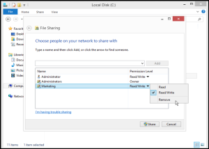 Training to Configure Folder Sharing in Microsoft Windows Server 2012
