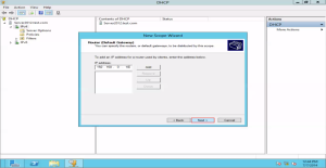 Training to Create a Scope in Windows Server 2012 router IP address 10
