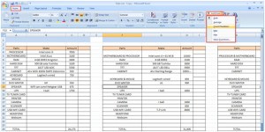 Usage of Editing Tool in MS Excel