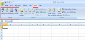 Usage of Proofing Tool in MS Excel