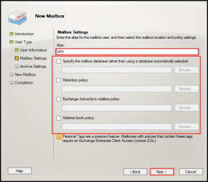 Create mailbox enable user 5
